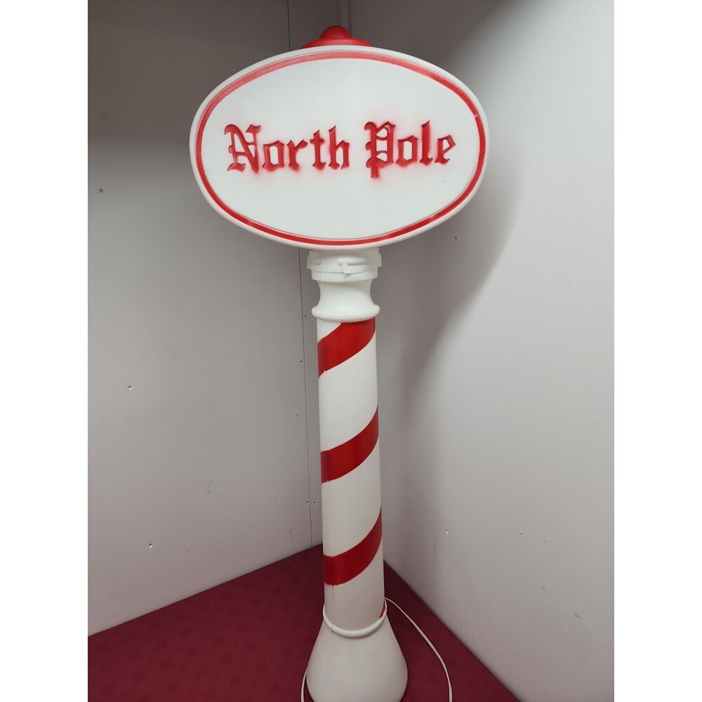 Vintage 1991 Union Products North Pole Candy Cane Blow Mold Tested Working 45"